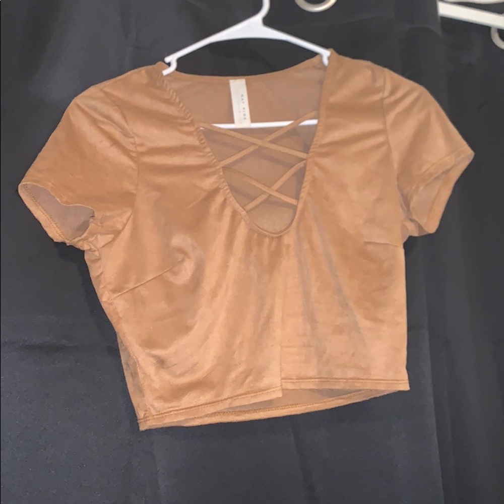 May Pink- Suede Crop Top